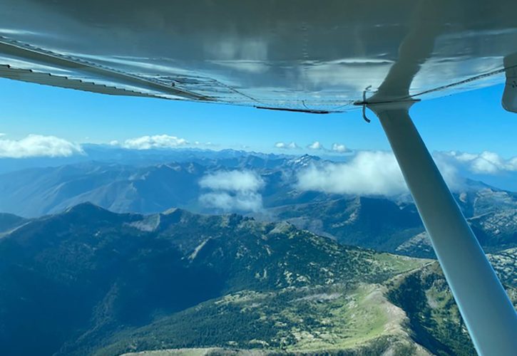 image from mike rossi's airplane over montana mountains